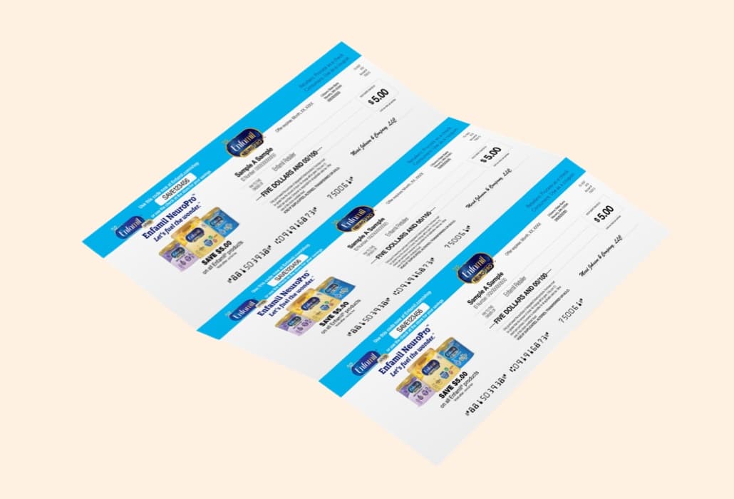 Enfamil checks with discounts on infant formula