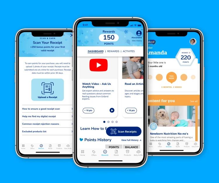 Phone screen depicting Enfamil Mobile App