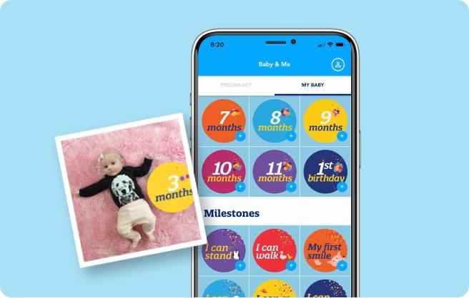 Enfamil Mobile App screen showcasing BellyBadges™