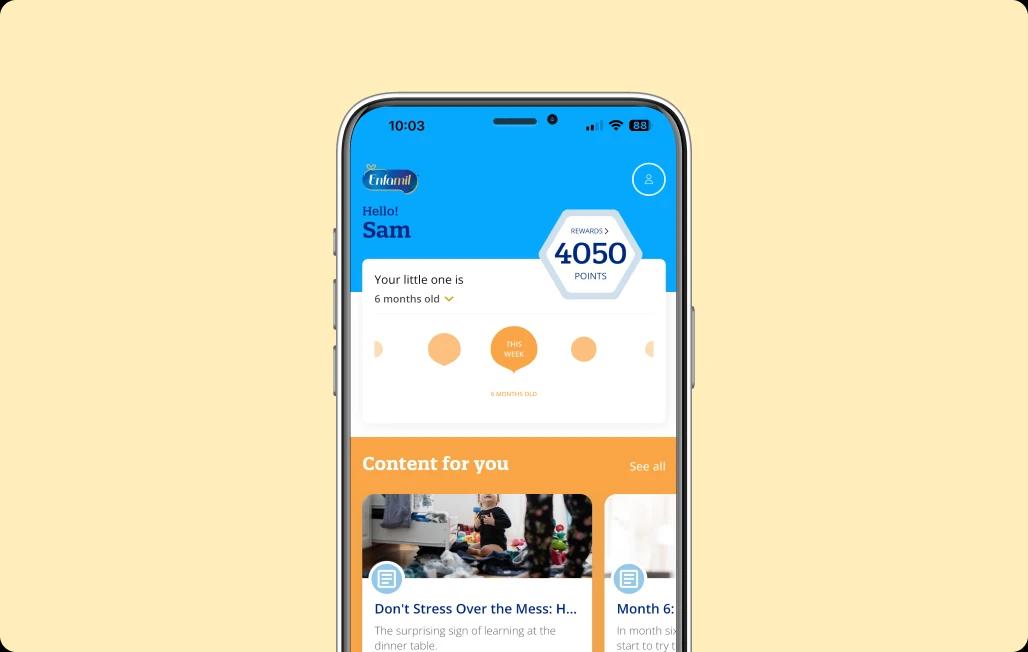 Enfamil Mobile App home screen